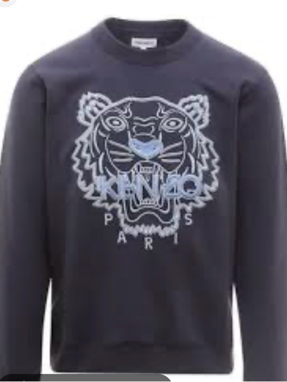 Kenzo Dark Navy Crewneck with Light Blue Tiger Motif